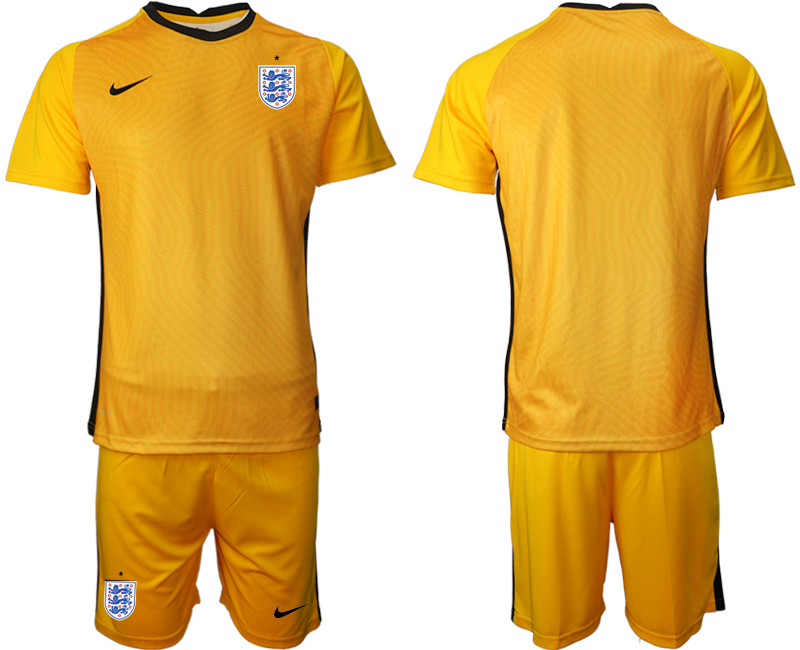 Men 2021 European Cup England yellow goalkeeper Soccer Jersey->england jersey->Soccer Country Jersey